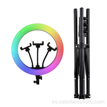 Anillo de luz rgb de 14 &#39;&#39; alimentado por USB con trípode